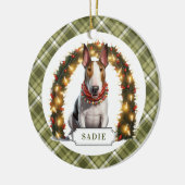 Bull Terrier Keramische Cirkel Ornament (Links)