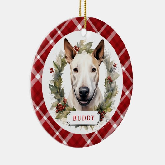 Bull Terrier Keramische Cirkel Ornament (Rechts)