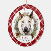 Bull Terrier Keramische Cirkel Ornament (Links)