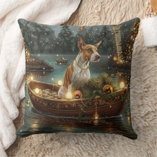 Bull Terrier Kerst Feestelijke Reis Kussen