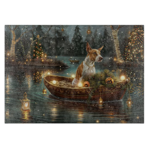 Bull Terrier Kerst Feestelijke Reis Snijplank