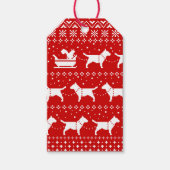 Bull Terrier Kerst Sleigh Honden vakantie vanaf Cadeaulabel (Voorkant)