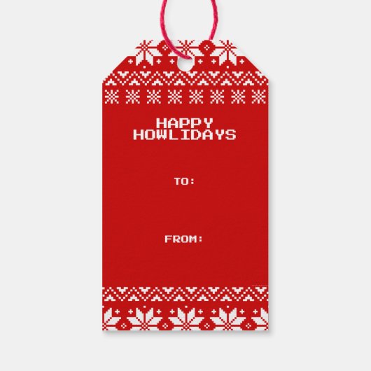 Bull Terrier Kerst Sleigh Honden vakantie vanaf Cadeaulabel (Achterkant)