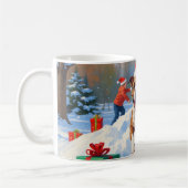 Bull Terrier Kerst Sneeuw Scene Koffiemok (Links)