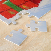 Bull Terrier Kerst Sneeuw Scene Legpuzzel (Zijkant)
