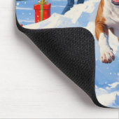 Bull Terrier Kerst Sneeuw Scene Muismat (Hoek)