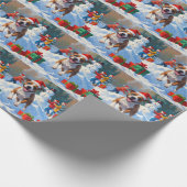 Bull Terrier Kerst Sneeuwscène Cadeaupapier (Hoek)
