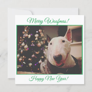 Bull Terrier-kerstboomglimlach Kaart