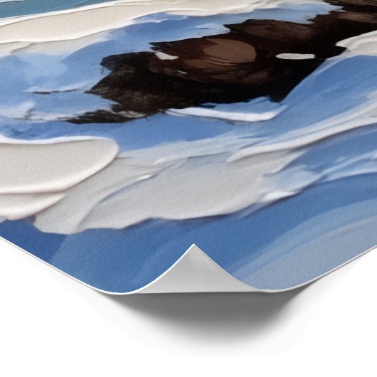 Bull Terrier Kerstboot Feestdagen Poster (Hoek)