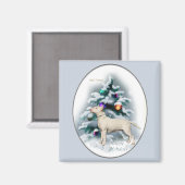 Bull Terrier-kerstcadeautjes Magneet (Voorkant / Achterkant)