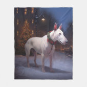 Bull Terrier Kerstfeest Seizoen Fleece Deken (Voorkant)