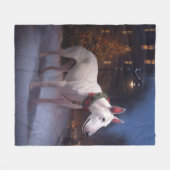 Bull Terrier Kerstfeest Seizoen Fleece Deken (Voorkant (Horizontaal))