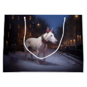 Bull Terrier Kerstfeest Seizoen Groot Cadeauzakje (Voorkant)