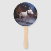 Bull Terrier Kerstfeest Seizoen Handwaaier (Achterkant)