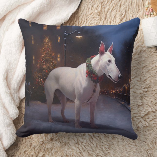 Bull Terrier Kerstfeest Seizoen Kussen (Deken)