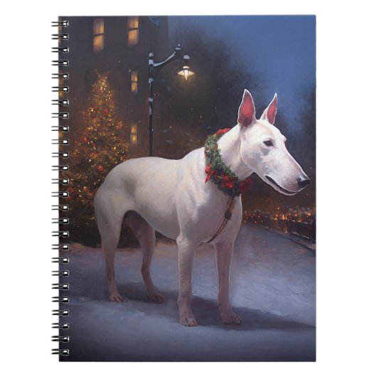 Bull Terrier Kerstfeest Seizoen Notitieboek (Voorkant)