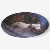 Bull Terrier Kerstfeest Seizoen Papieren Bordje (Gekanteld)