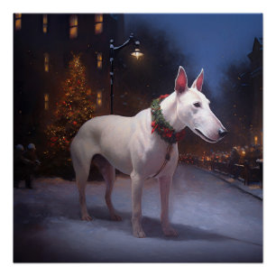 Bull Terrier Kerstfeest Seizoen Perfect Poster
