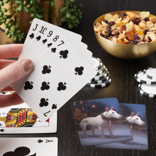 Bull Terrier Kerstfeest Seizoen Pokerkaarten (Insitu)