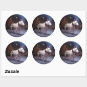 Bull Terrier Kerstfeest Seizoen Ronde Sticker (Vel)