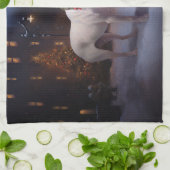 Bull Terrier Kerstfeest Seizoen Theedoek (Gevouwen)