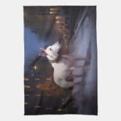 Bull Terrier Kerstfeest Seizoen Theedoek (Verticaal)