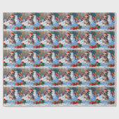 Bull Terrier Kerstfeest Sneeuwscène Cadeaupapier (Vlak)