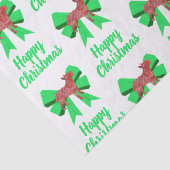 Bull Terrier Kersthond & Bow White Tissuepapier (Detail)