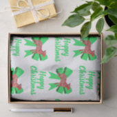 Bull Terrier Kersthond & Bow White Tissuepapier (Geschenk)