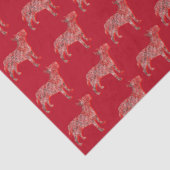 Bull Terrier Kersthond Leuk Silhouet Rood Tissuepapier (Detail)