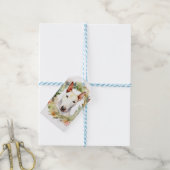 Bull Terrier Kerstkrans Feestelijke Pup Cadeaulabel (Met Touw)