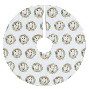 Bull Terrier Kerstkrans Feestelijke Pup Kerstboom Rok