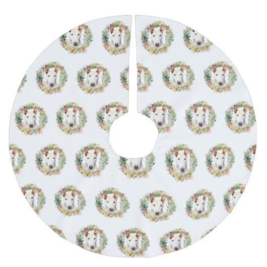 Bull Terrier Kerstkrans Feestelijke Pup Kerstboom Rok (Voorkant)