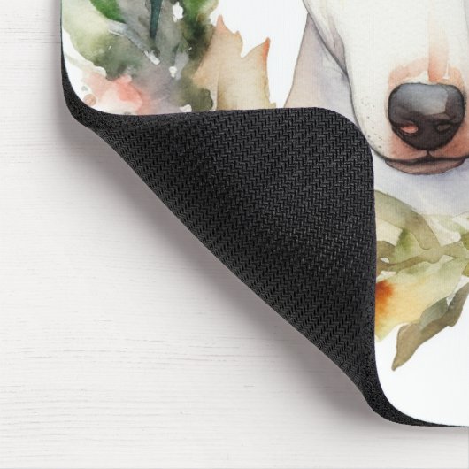 Bull Terrier Kerstkrans Feestelijke Pup Muismat (Hoek)