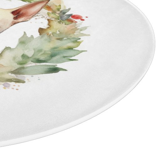 Bull Terrier Kerstkrans Feestelijke Pup Snijplank (Hoek)