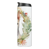 Bull Terrier Kerstkrans Feestelijke Pup Thermosbeker (Geroteerd rechts)