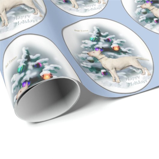 Bull Terrier Kerstmis Cadeaupapier (Rol Hoek)