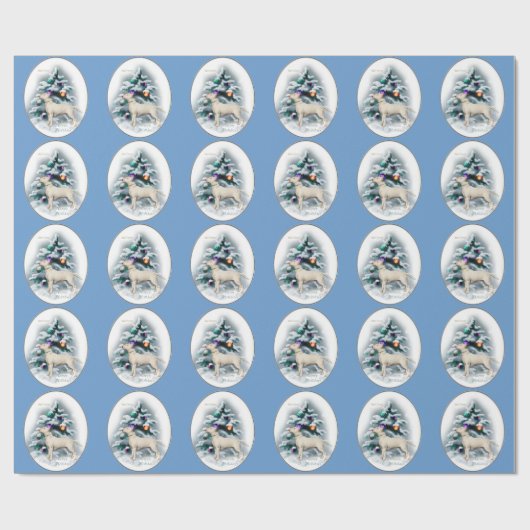 Bull Terrier Kerstmis Cadeaupapier (Vlak)