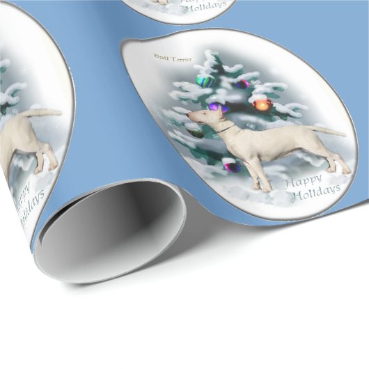 Bull Terrier Kerstmis Cadeaupapier (Rol Hoek)