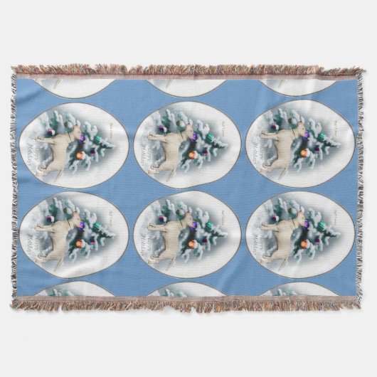 Bull Terrier Kerstmis Deken (Voorkant)