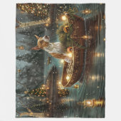 Bull Terrier Kerstmis Feestelijke Reis Fleece Deken (Voorkant)
