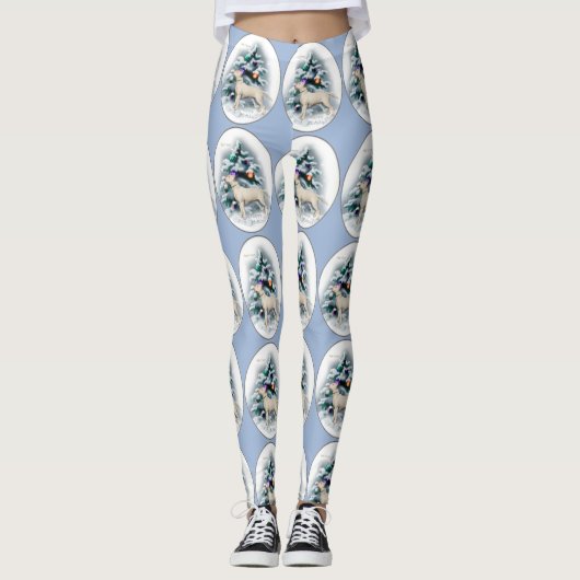 Bull Terrier Kerstmis Leggings (Voorkant)