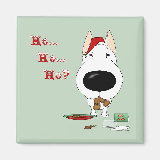 Bull Terrier Kerstmis Magneet (Voorkant)