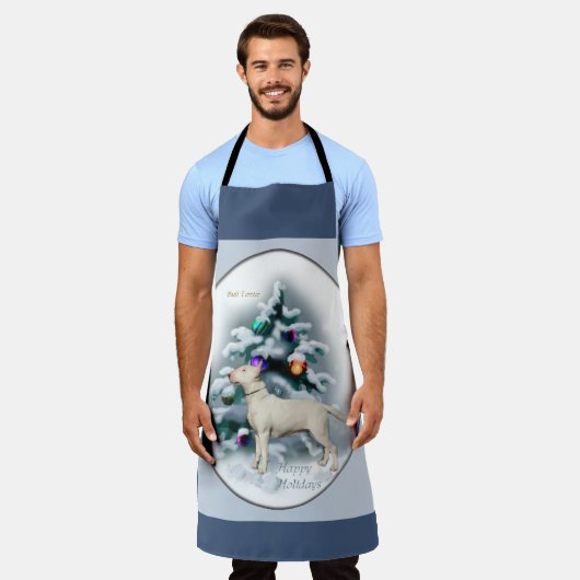 Bull Terrier Kerstmis Schort (Gedragen)