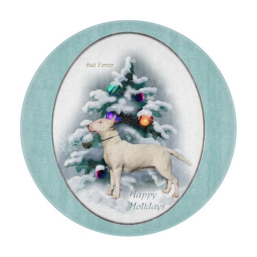 Bull Terrier Kerstmis Snijplank (Voorkant)