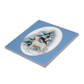 Bull Terrier Kerstmis Tegeltje (Zijkant)