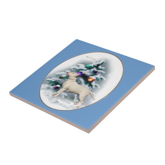 Bull Terrier Kerstmis Tegeltje (Zijkant)