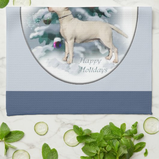 Bull Terrier Kerstmis Theedoek (Gevouwen)