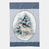 Bull Terrier Kerstmis Theedoek (Verticaal)