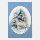 Bull Terrier Kerstmis Theedoek (Verticaal)